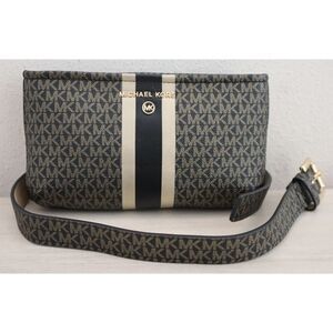 Michael Kors 556346 Women's Sz L/XL Black/Gold Jet Set Fanny Pack Belt Bag